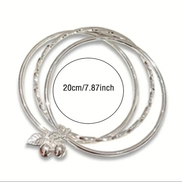 Anthropologie Silver Cherry Charm Bracelets - Picture 2 of 4